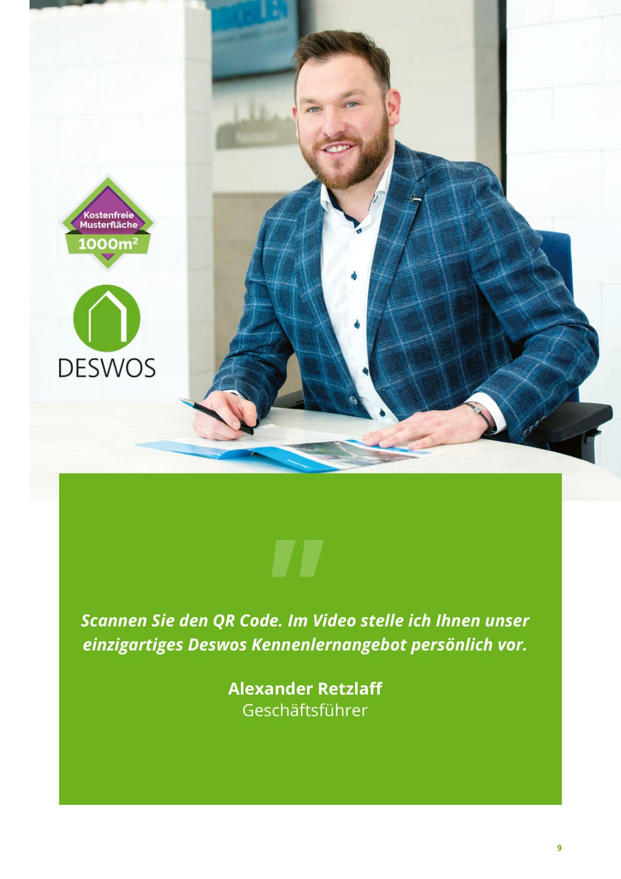 Seite 9: Alexander Retzlaff stellt das Deswos Kennenlernangebot im Video vor